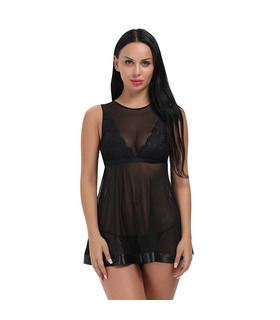 Hollow See Through Lingerie Nightdress Babydoll