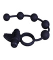 Anal Beads Butt Plug Vibrating Cock Ring - Black