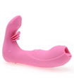 Wearable Vagina and Clit Licking Rechargeable Wireless Remote Control Vibrator by Dibe - Pink