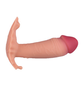 Realistic Penis Wearable Dildo Remote Control Vibrator Multiple Patterns - Nude