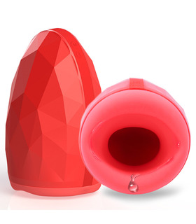 Warming Dome Blow Job Male Masturbator Rechargeable Pocket Pussy by OTOUCH - Red