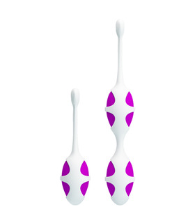 Oval Love Heart End Kegel Balls Set Tightening Vagina Sex Toys For Female - White