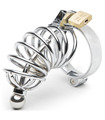 Urethral Spout Male Chastity Cage Metal Penis Locking Jail