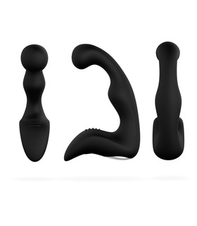 Waterproof Wireless Control Thumb Shape Prostate Stimulus Massager Male Anal Toys - Black