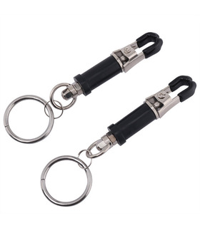 Silver Metal Ring Nipple Clamp Adult Nipple Play BDSM Sex Toys - Black