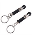 Silver Metal Ring Nipple Clamp Adult Nipple Play BDSM Sex Toys - Black