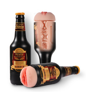 Realistic Beer Bottle Pussy Male Masturbators Detachable Lifelike Vagina - Black