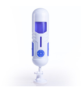 Full Automatic Piston Male Masturbator Realistic Vagina Suction Cup Sexual Moans - Blue