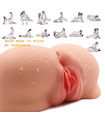 Big Ass Male Masturbator Cup Mini Entity Silicone Male Mold Double Hole Yin Adult Sex Toys Realistic Vagina Anal Doll Pussy