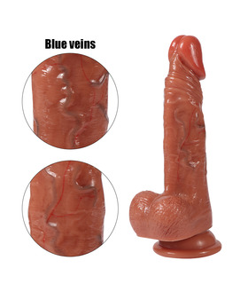 New process double layer hardness liquid silica gel simulation fake small penis with blue veins blood silk adult products