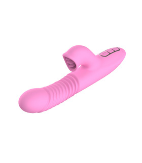 Fully automatic Heating Telescopic Rotating Dildo Vibrator G Spot Clitoris Licking Tongue Stimulator Rabbit Thrusting Vibrator