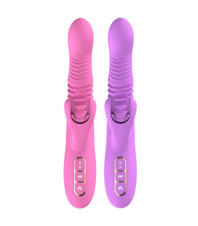 Rolling Tongues Rabbit Vibrator Rechargeable Clit Licking Thruster Smart Heating Sex Toys for Women